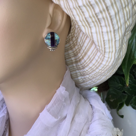 DAVID ROSALES Vintage Opal Sugilite Turquoise Post - Picture 3 of 7